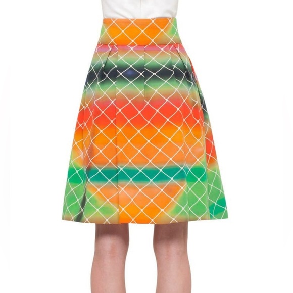 NWOT Akris Punto Net Print  A-Line Cotton Skirt - Picture 3 of 11